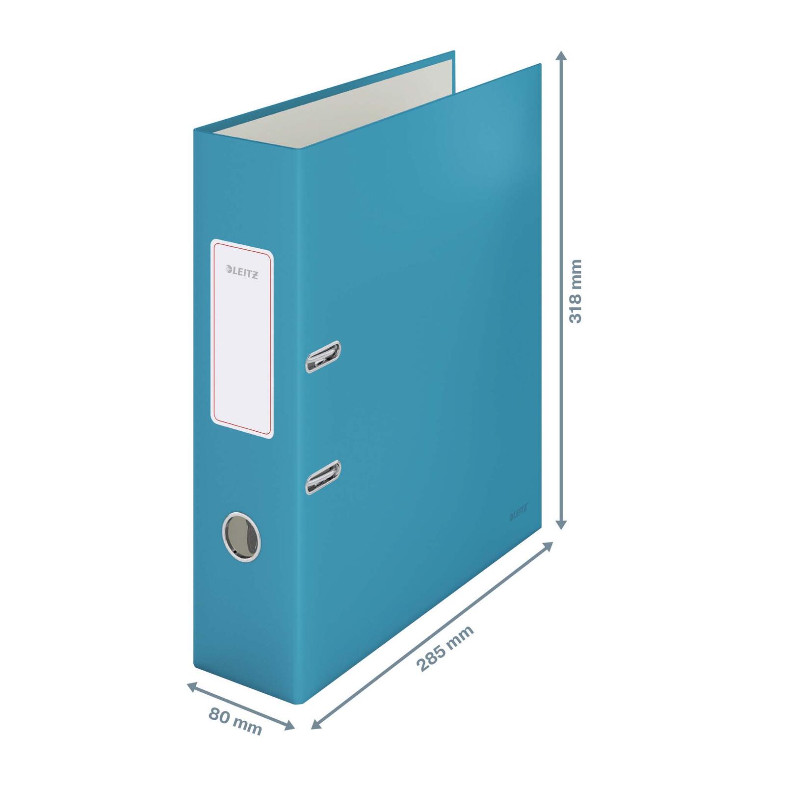 LEITZ Ordner Rückenbreite 8 cm DIN A4 stabile Pappe sanftes blau