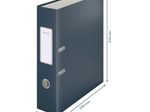 LEITZ Ordner Rückenbreite 8 cm DIN A4 stabile Pappe samtgrau