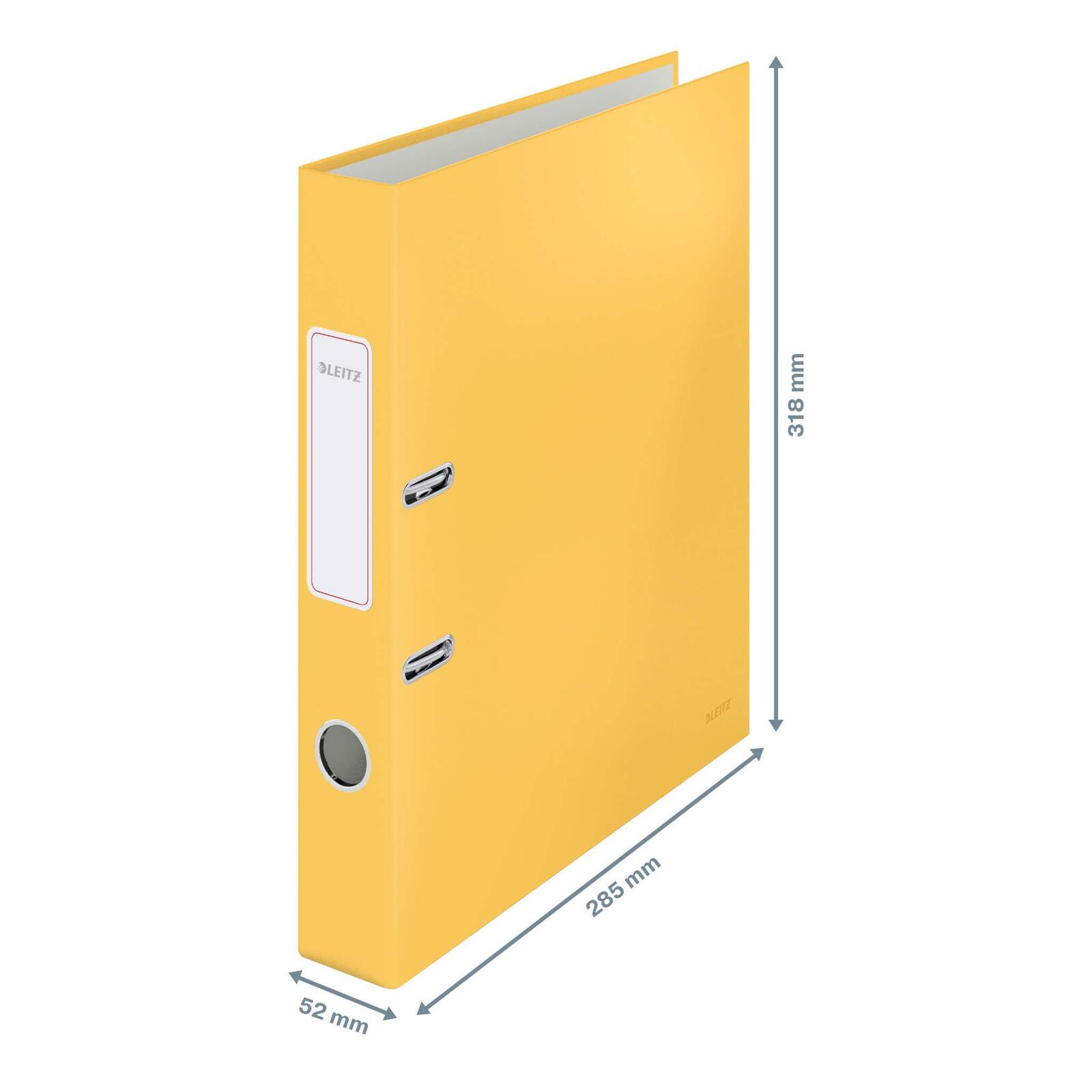 LEITZ Ordner Rückenbreite 5.2 cm DIN A4 stabile Pappe warmes gelb