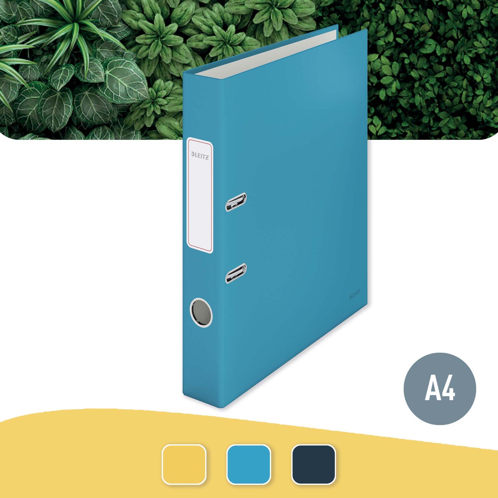 LEITZ Ordner Rückenbreite 5.2 cm DIN A4 stabile Pappe sanftes blau