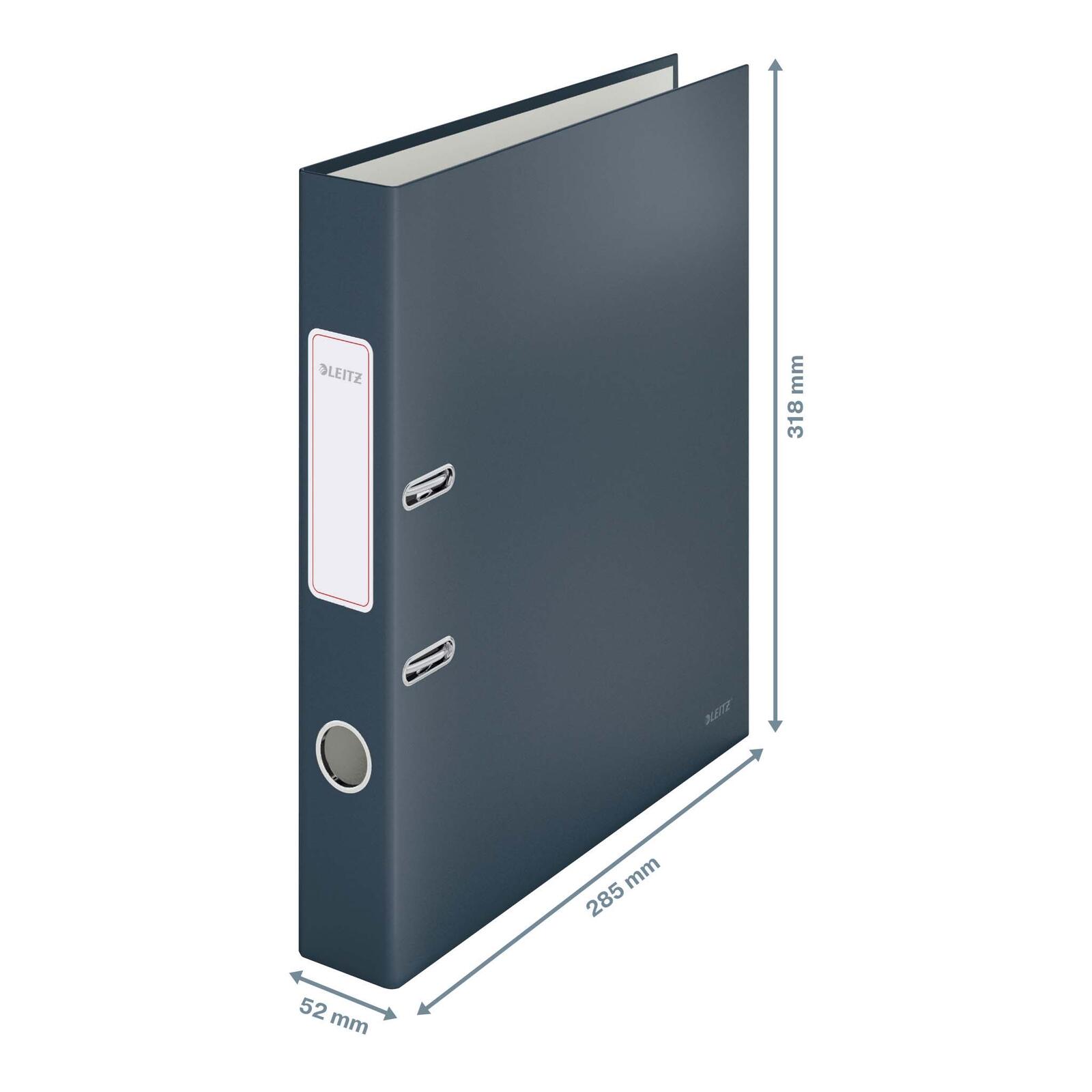 LEITZ Ordner Rückenbreite 5.2 cm DIN A4 stabile Pappe samtgrau