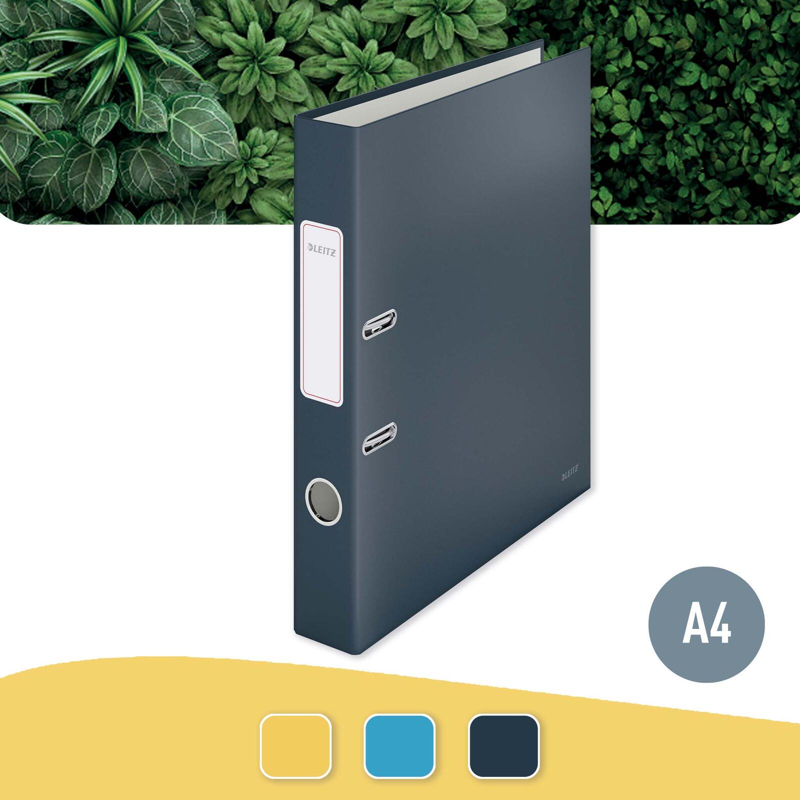 LEITZ Ordner Rückenbreite 5.2 cm DIN A4 stabile Pappe samtgrau