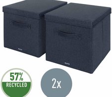 2 LEITZ Aufbewahrungsboxen grau 33,0 x 38,0 x 32,5 cm