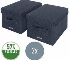 2 LEITZ Aufbewahrungsboxen grau 19,0 x 28,5 x 16,0 cm