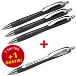 Schneider Slider Rave XB schwarz Kugelschreiber 0.7 mm, Schreibfarbe: Blau, 3 St. + GRATIS 1 Slider Rave XB
