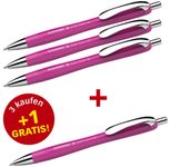 Schneider Kugelschreiber Slider Rave XB pink Schreibfarbe blau, 3 St. + GRATIS 1 Slider Rave XB pink