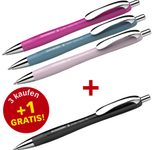 Schneider Kugelschreiber Slider Rave XB farbsortiert Schreibfarbe blau, 3 St. + GRATIS 1 Slider Rave XB schwarz