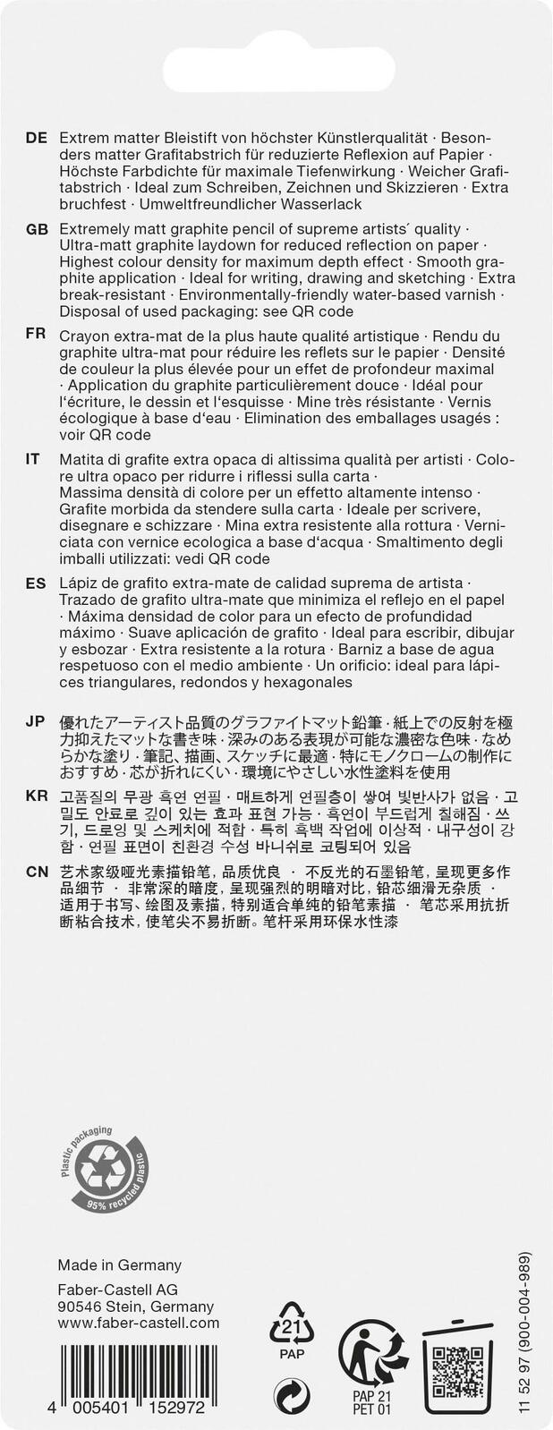 FABER-CASTELL Bleistift-Set Pitt Graphite