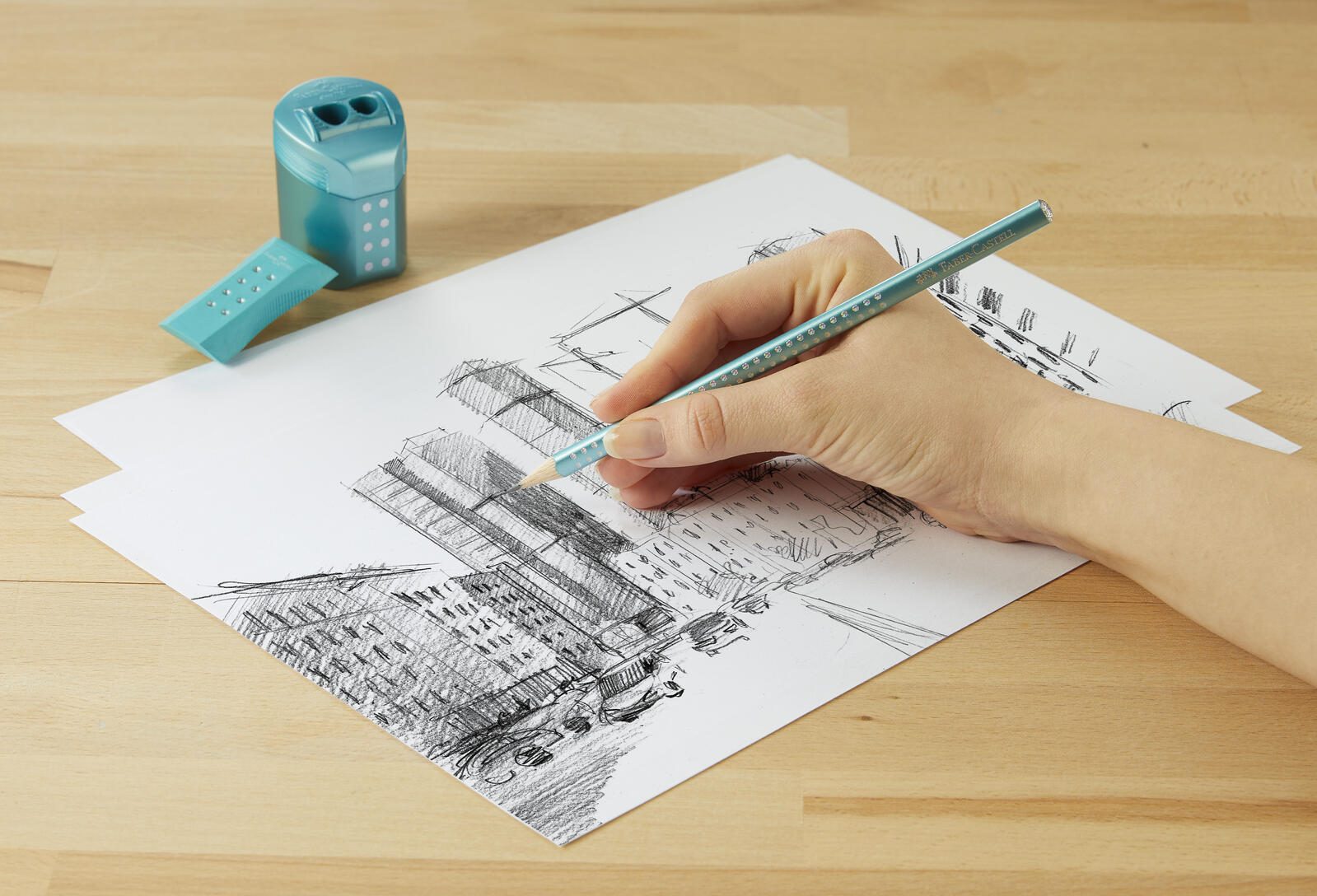 FABER-CASTELL Bleistift-Set Grip Sparkle