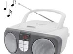 soundmaster SCD1400WE Tragbarer CD-Player silber, weiß