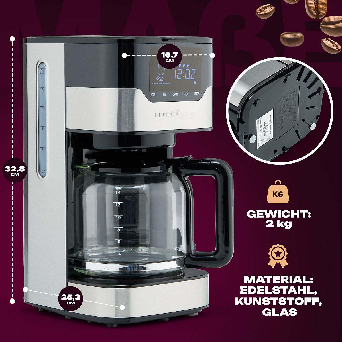 ProfiCook PC-KA 1169 Kaffeemaschine silber/schwarz