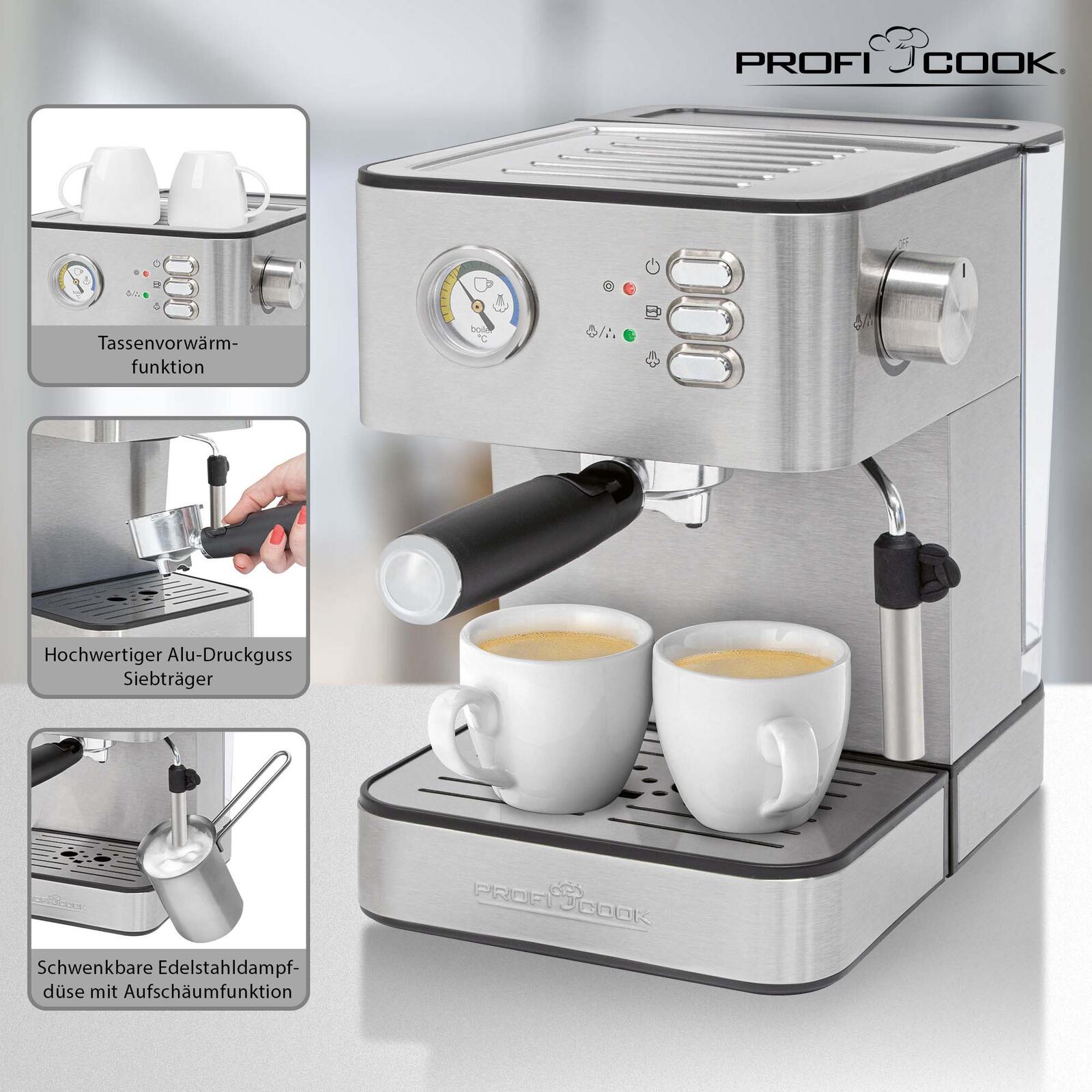 ProfiCook PC-ES 1209 Espressomaschine silber