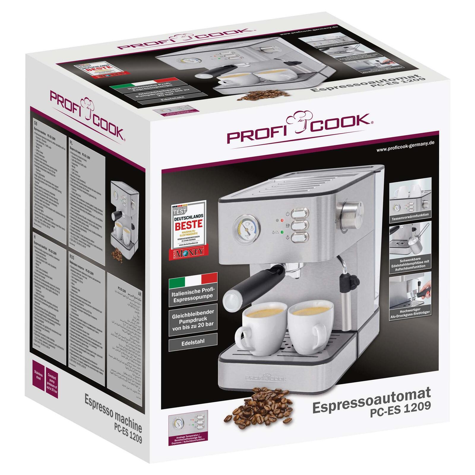 ProfiCook PC-ES 1209 Espressomaschine silber