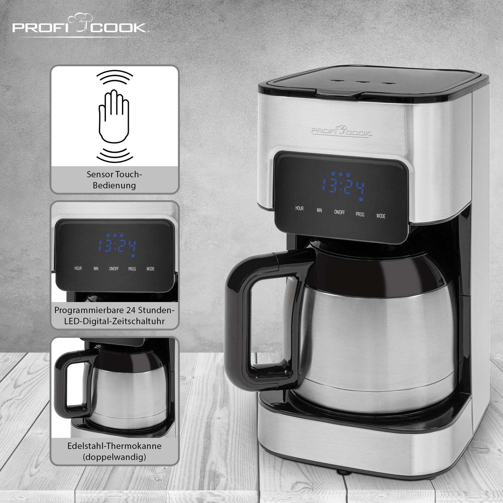 ProfiCook PC-KA 1191 Kaffeemaschine silber/schwarz
