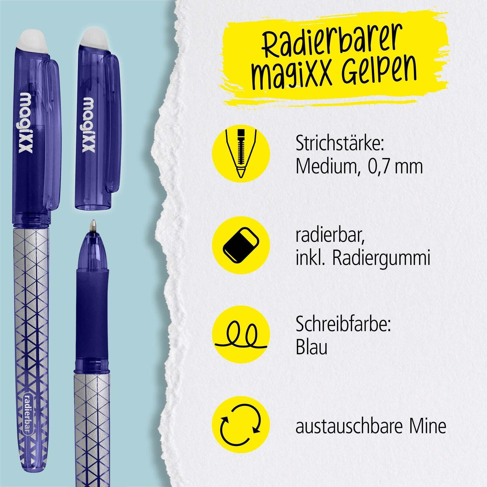 ONLINE® magiXX Classic Gelschreiber 0.7 mm, Schreibfarbe: Blau