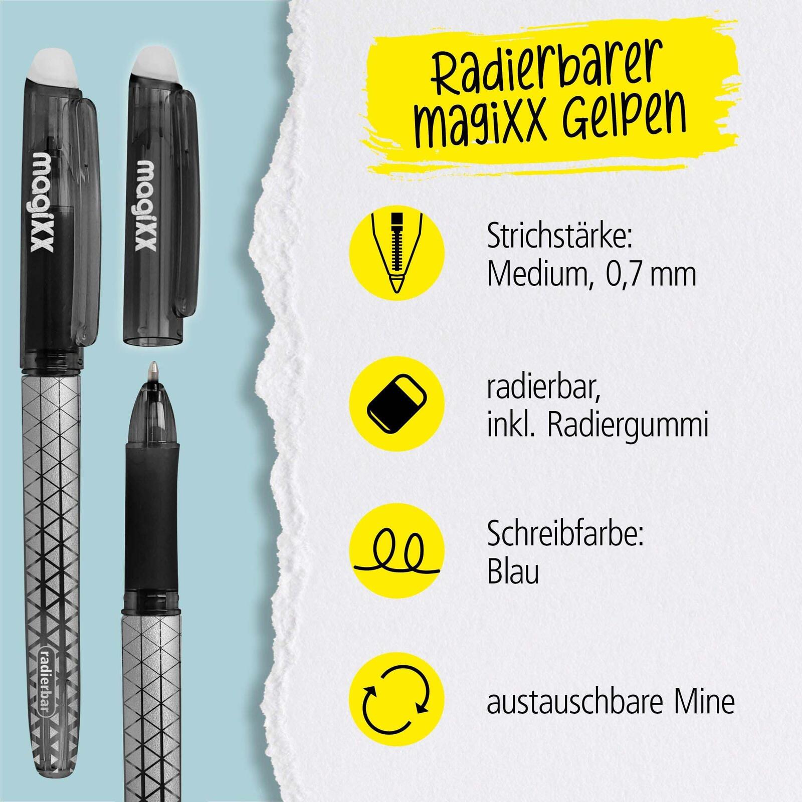 ONLINE® magiXX Classic Gelschreiber 0.7 mm, Schreibfarbe: Schwarz