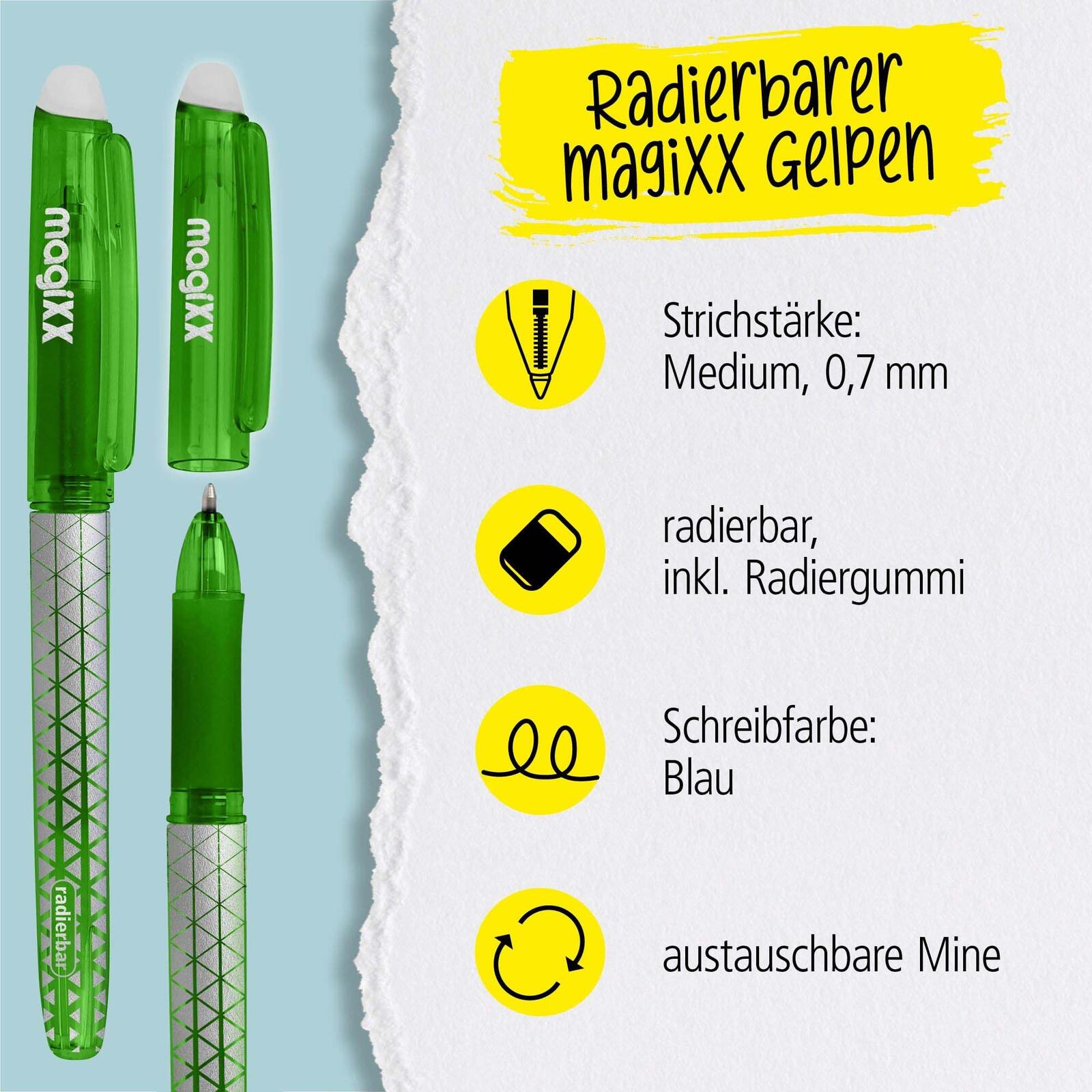 ONLINE® magiXX Classic Gelschreiber 0.7 mm, Schreibfarbe: Grün