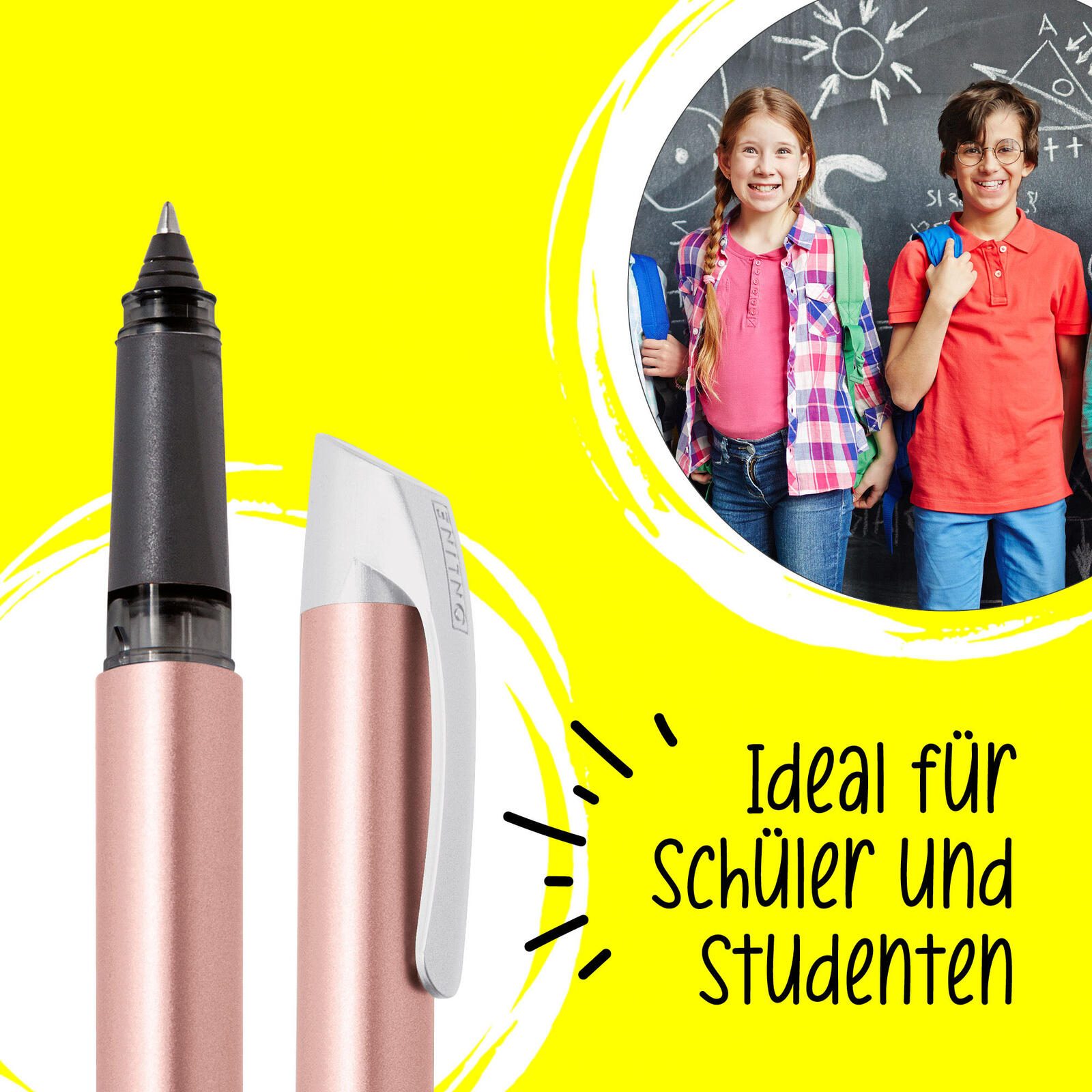ONLINE® Campus Rosegold Tintenroller 0.7 mm Blau