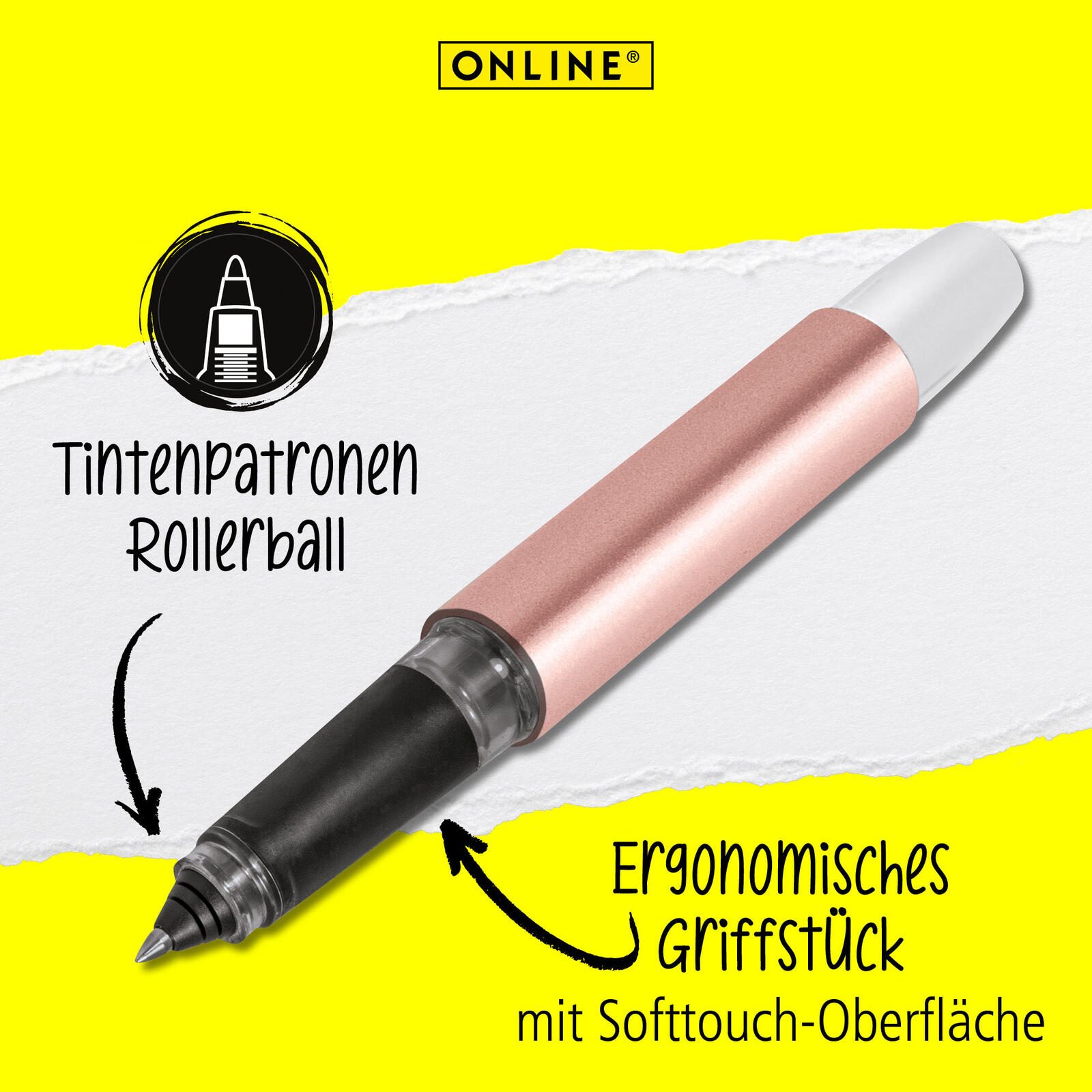 ONLINE® Campus Rosegold Tintenroller 0.7 mm Blau