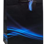 TSI Geschenktaschen Business Wave blau/schwarz, 26,0 x 32,0 cm