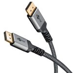 goobay DisplayPort 1.4 Kabel 1,0 m grau, schwarz, 1 St.