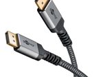 goobay DisplayPort 1.4 Kabel 3,0 m grau, schwarz, 1 St.