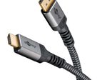 goobay DisplayPort 1.2/HDMI 2.0 Kabel 1,0 m grau, schwarz, 1 St.
