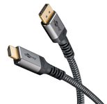 goobay DisplayPort 1.2/HDMI 2.0 Kabel 1,0 m grau, schwarz, 1 St.