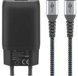 goobay 65W UBS-A, 2x USB-C Ladegerät mit Kabel 1m, schwarz