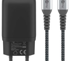 goobay 65W UBS-A, 2x USB-C Ladegerät mit Kabel 1m, schwarz