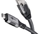 goobay USB C 3.1/RJ45 CAT 6 Kabel 15,0 m grau, schwarz, 1 St.