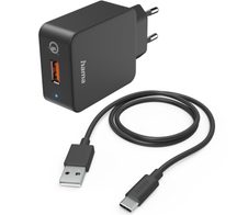 hama 19,5W USB-C Schnellladegerät mit Kabel 1,5m, schwarz