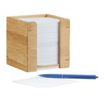 relaxdays Zettelbox Bambus inkl. 900 Notizzettel
