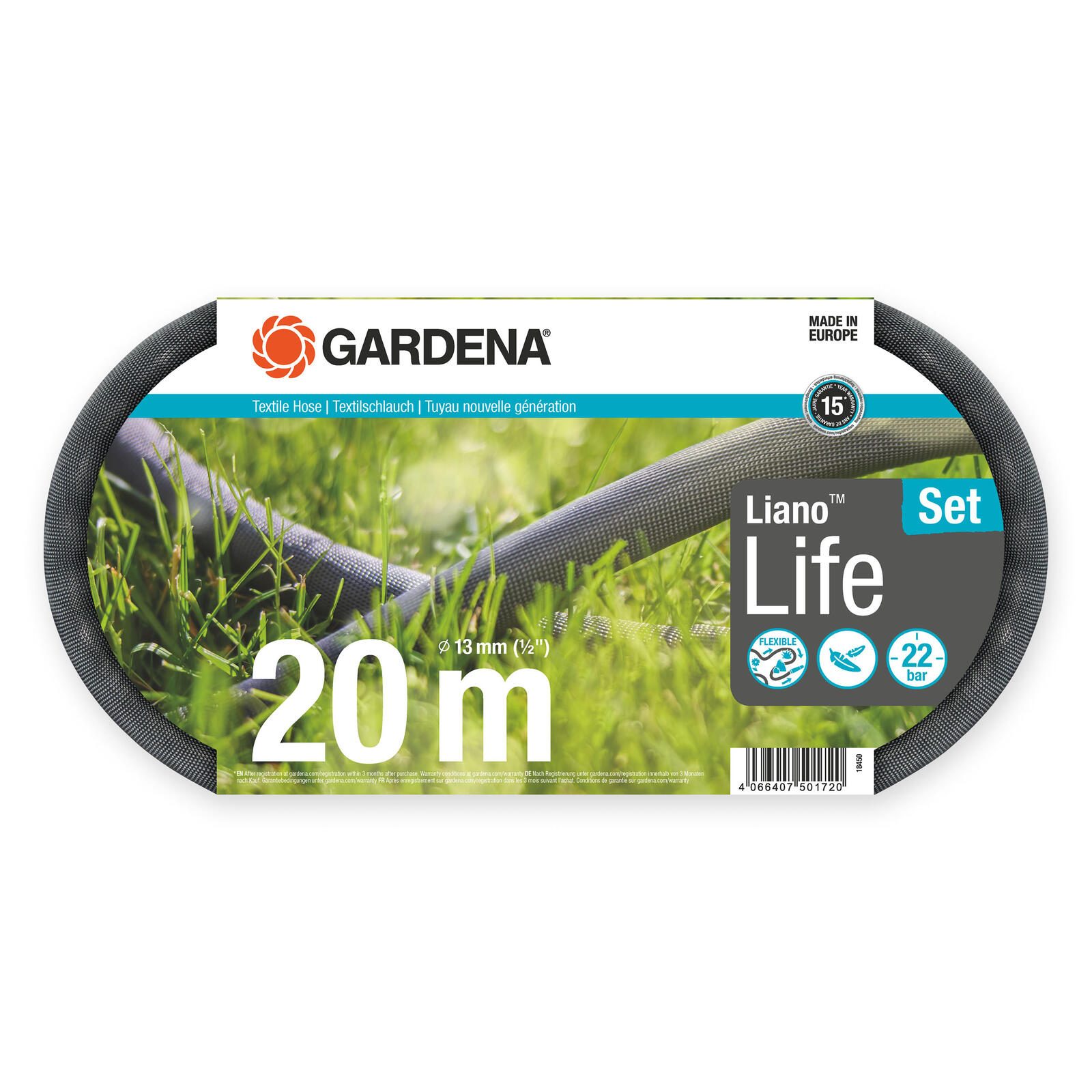 GARDENA Gartenschlauch Life 1/2" Set