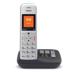 Gigaset E390A Schnurlostelefon mit Anrufbeantworter silber-schwarz