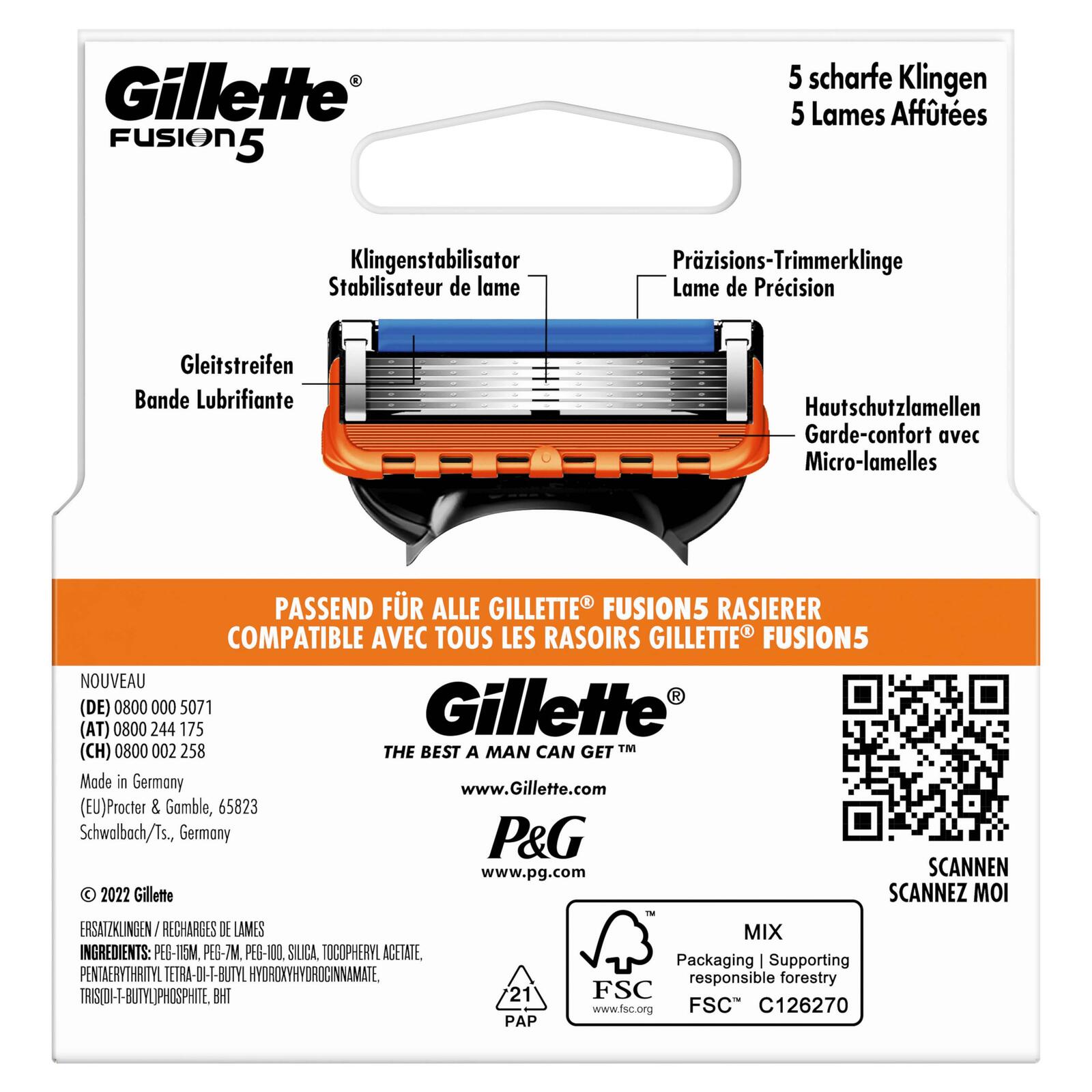 Gillette FUSION 5 Rasierklingen 4 St.
