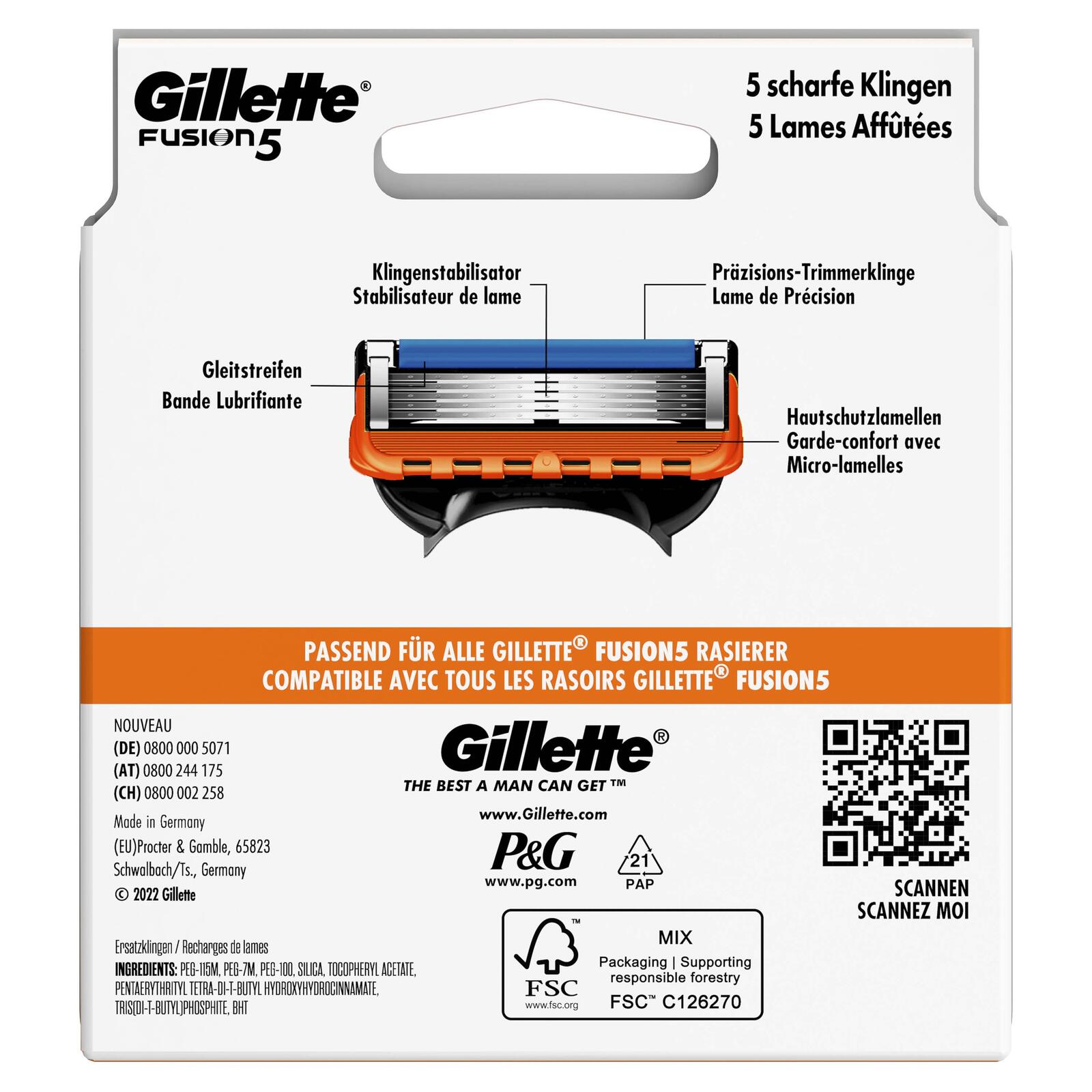 Gillette FUSION 5 Rasierklingen 12 St.