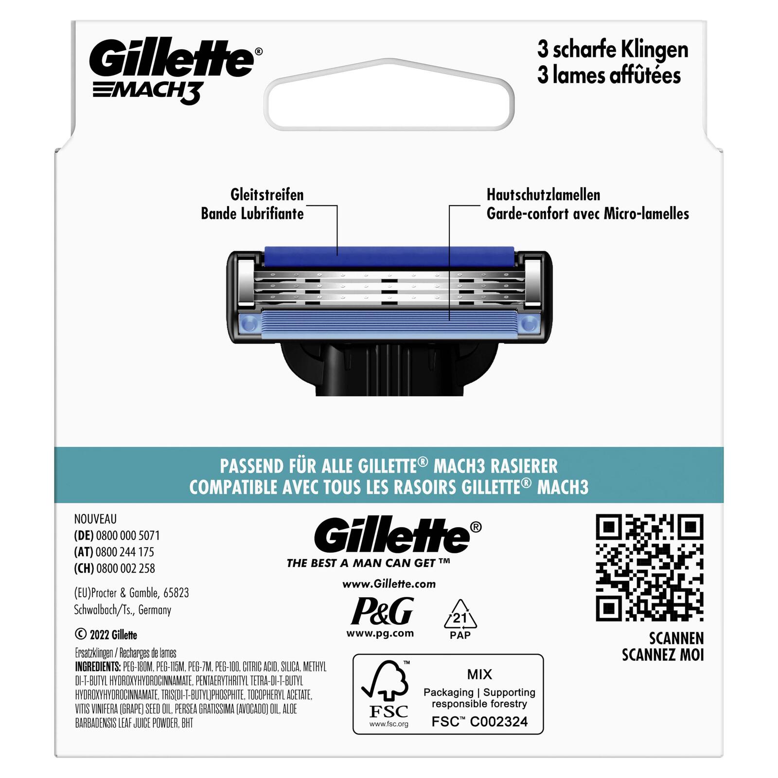Gillette Mach3 Rasierklingen 6 St.