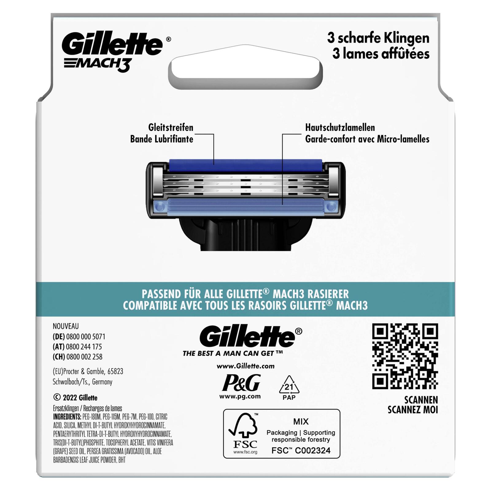 Gillette Mach3 Rasierklingen 12 St.