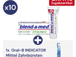 10x blend-a-med COMPLETE EXPERT Zahnpasta 75 ml  + 1x gratis Oral-B INDICATOR mittel Zahnbürste