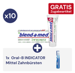 10x blend-a-med COMPLETE EXPERT Zahnpasta 75 ml  + 1x gratis Oral-B INDICATOR mittel Zahnbürste