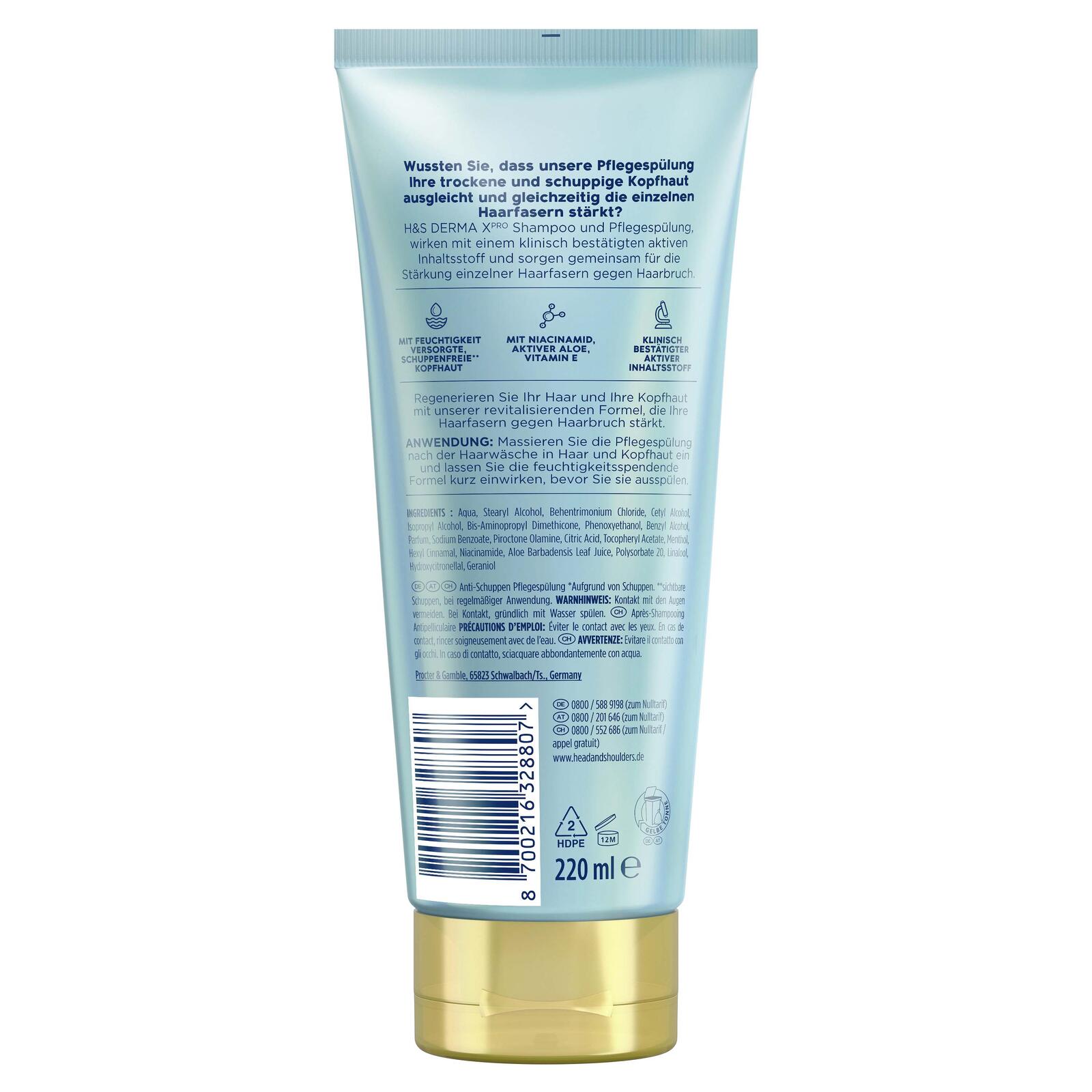 head&shoulders® DERMAXPRO KOPFHAUT & HAAR REVITALISER Spülung 220 ml