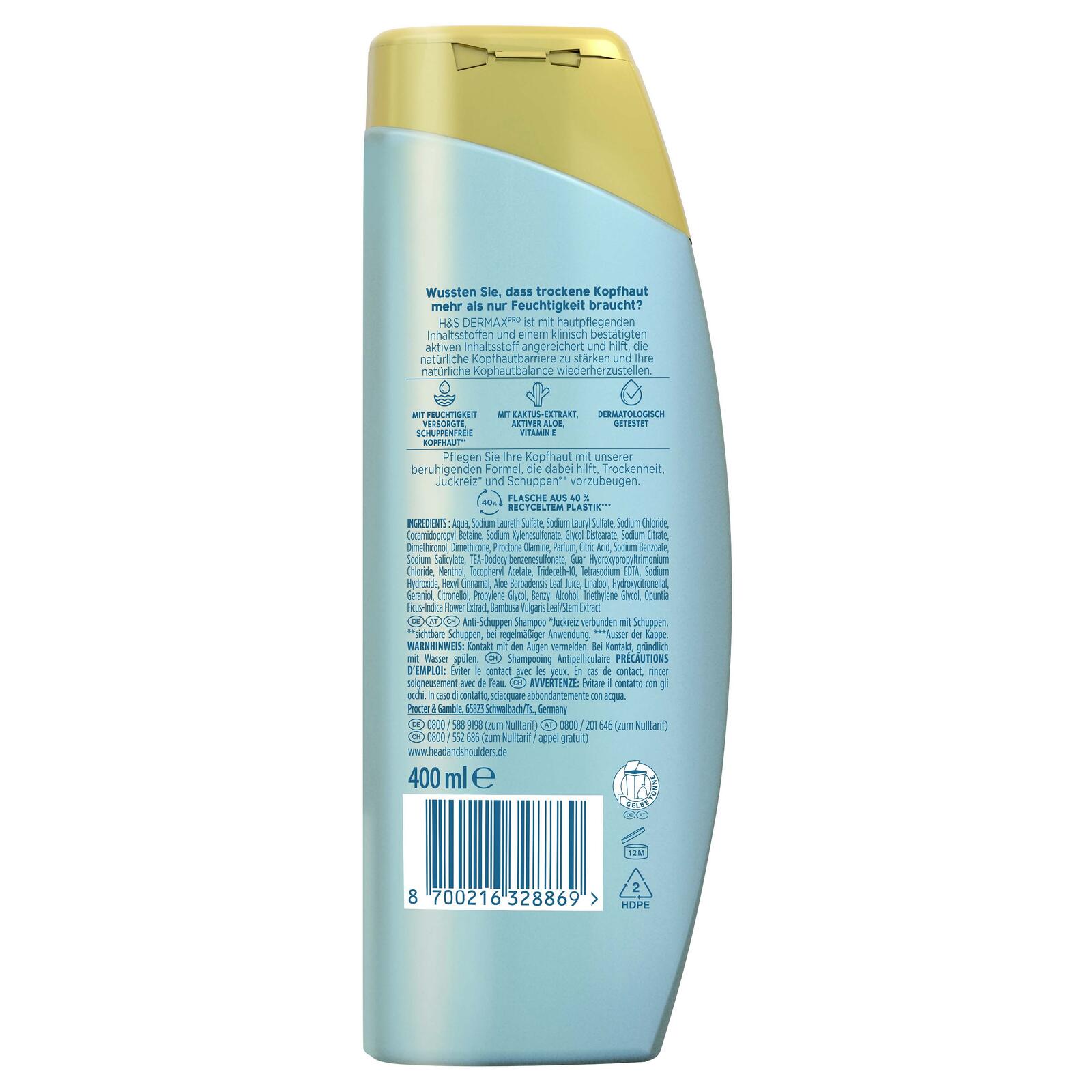 head&shoulders® DERMAXPRO BERUHIGEND Shampoo 400 ml