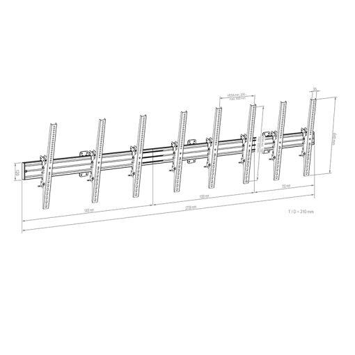 Hagor comPROnents® Menuboard Wandhalterung für 4 Displays 46-65 Zoll