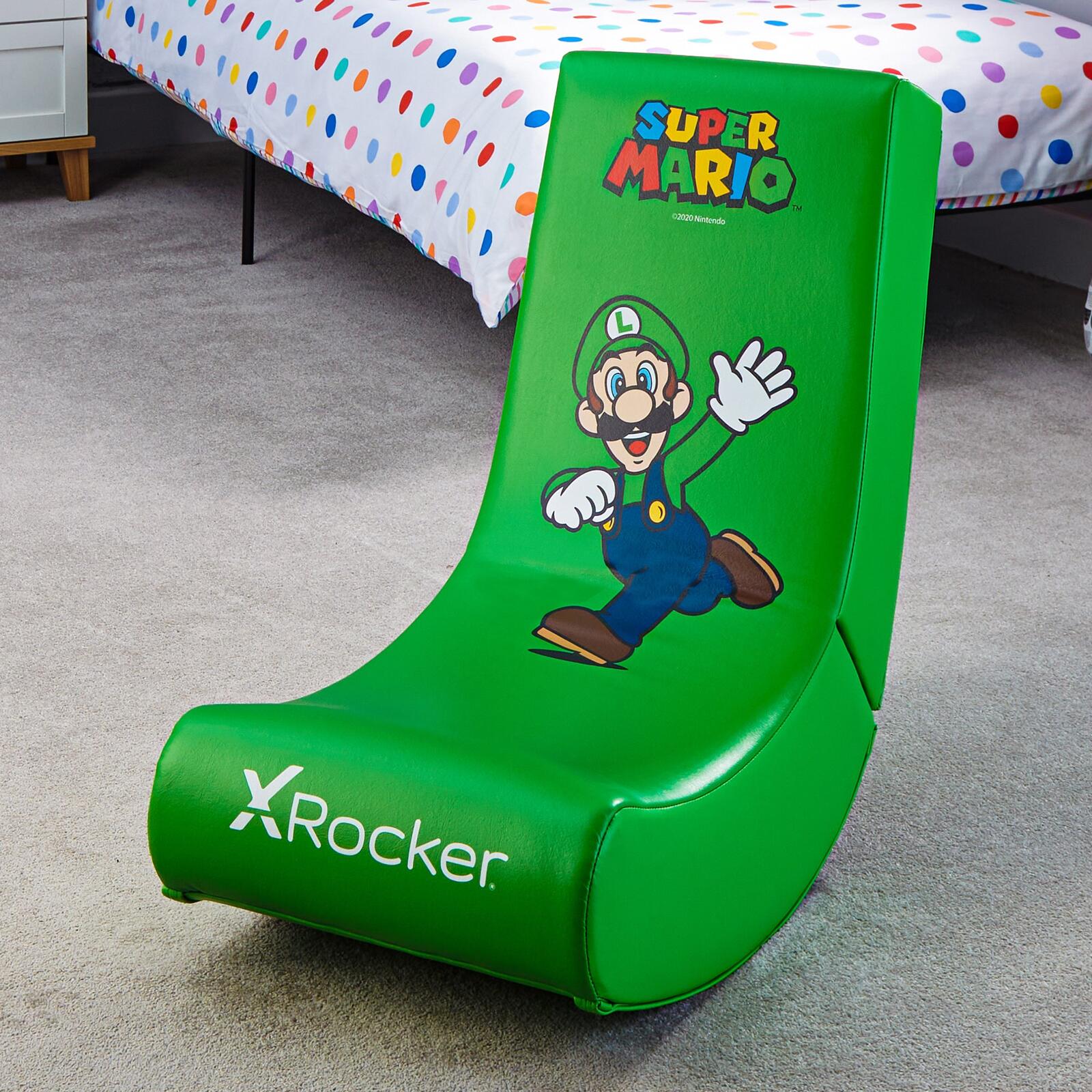 X Rocker Nintendo Super Mario™ Floor Rocker Gaming-Bodensessel im Luigi Design für Kinder & Jugendliche - grün