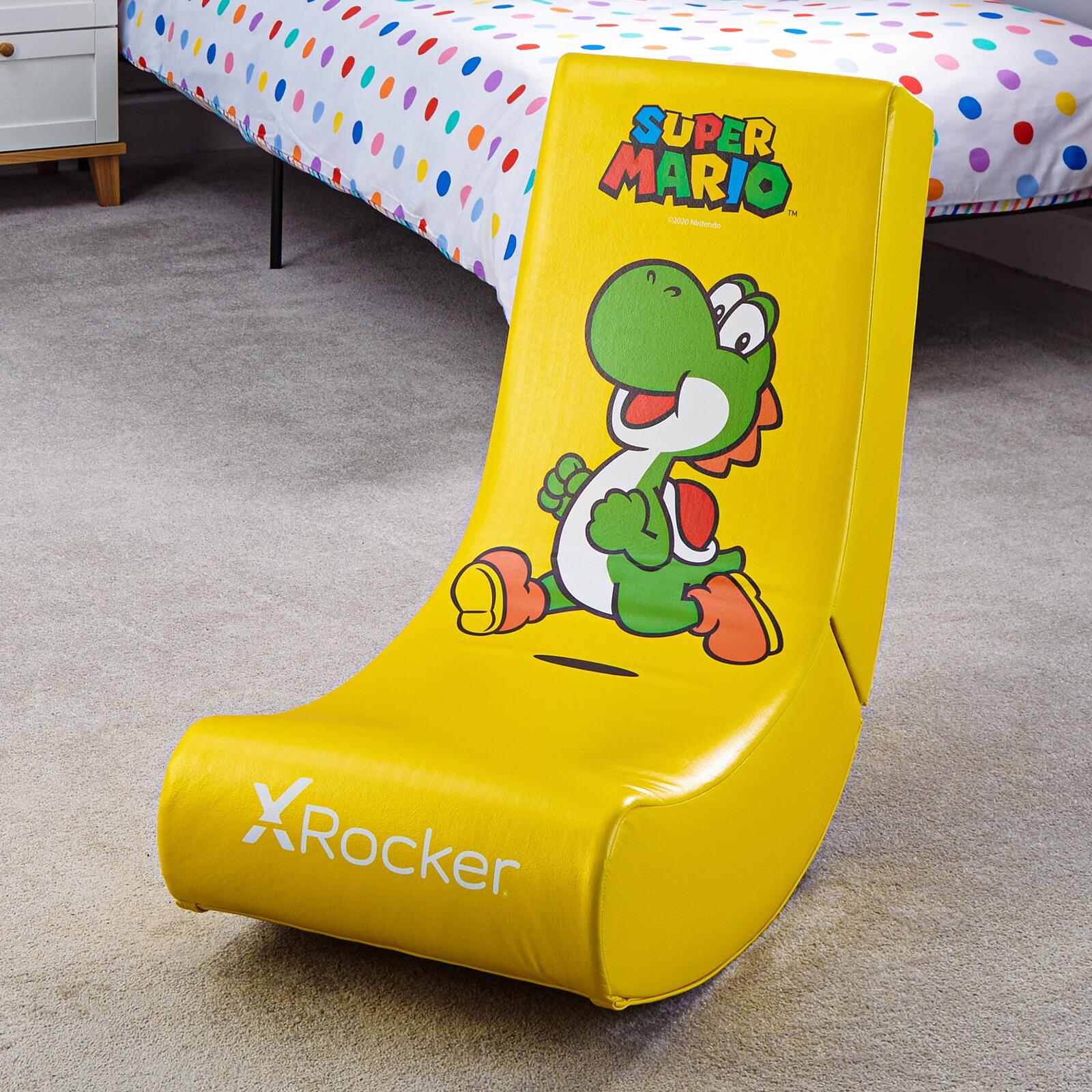 X Rocker Nintendo Super Mario™ Floor Rocker Gaming-Bodensessel im Yoshi Design für Kinder & Jugendliche - gelb