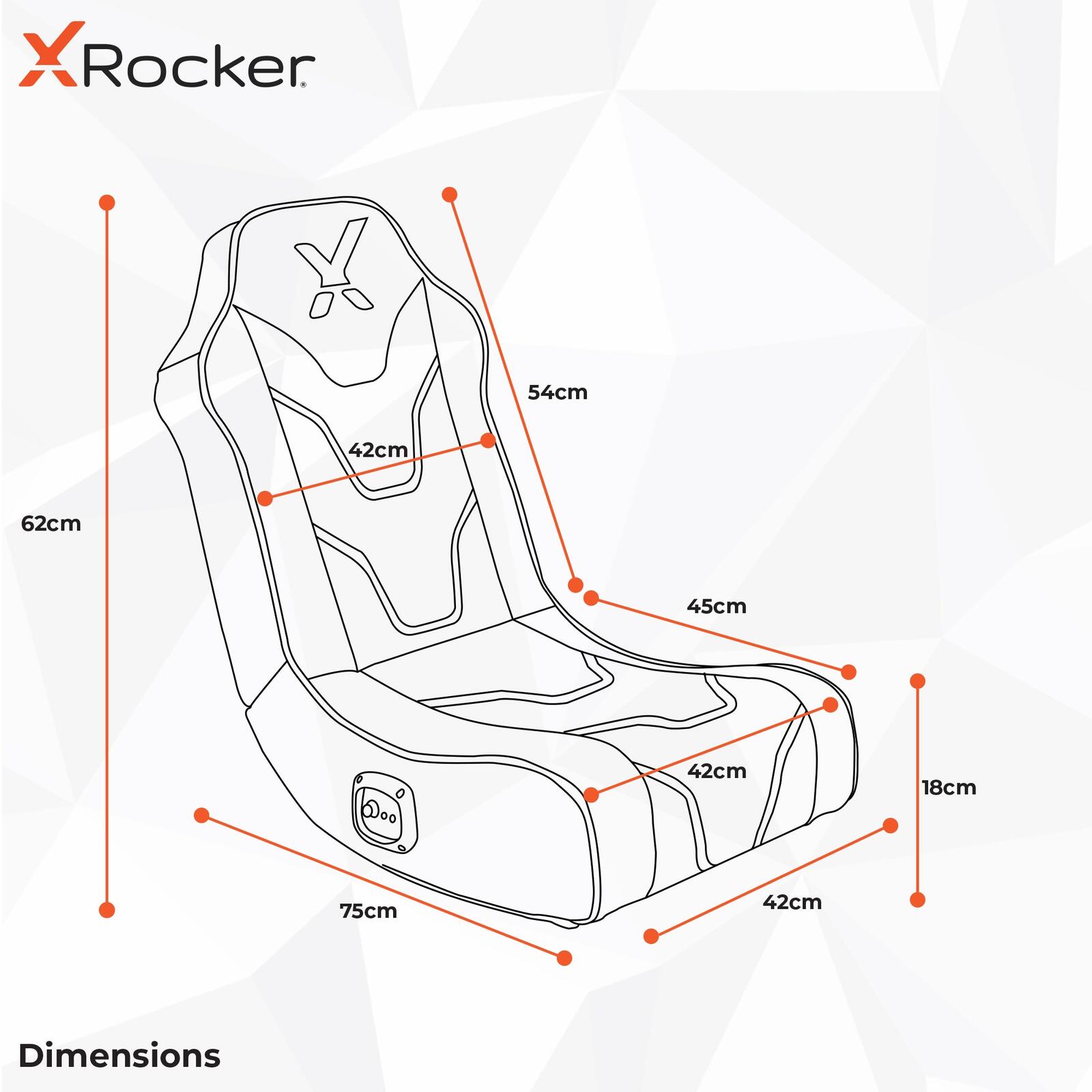 X Rocker Chimera RGB 2.0 Floor Rocker Gaming-Bodensessel für Kinder & Jugendliche mit Audiosystem & RGB-Beleuchtung - schwarz