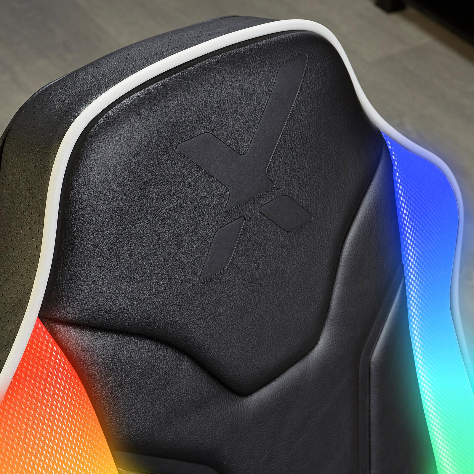 X Rocker Chimera RGB 2.0 Floor Rocker Gaming-Bodensessel für Kinder & Jugendliche mit Audiosystem & RGB-Beleuchtung - schwarz
