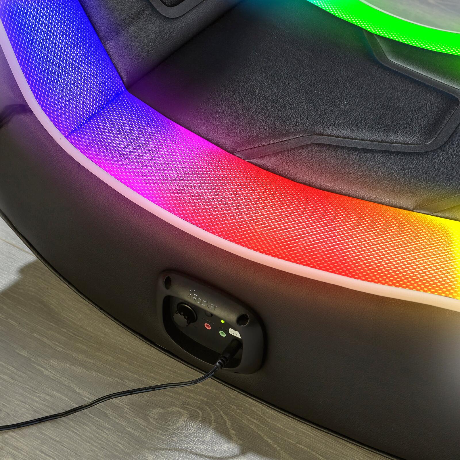 X Rocker Chimera RGB 2.0 Floor Rocker Gaming-Bodensessel für Kinder & Jugendliche mit Audiosystem & RGB-Beleuchtung - schwarz