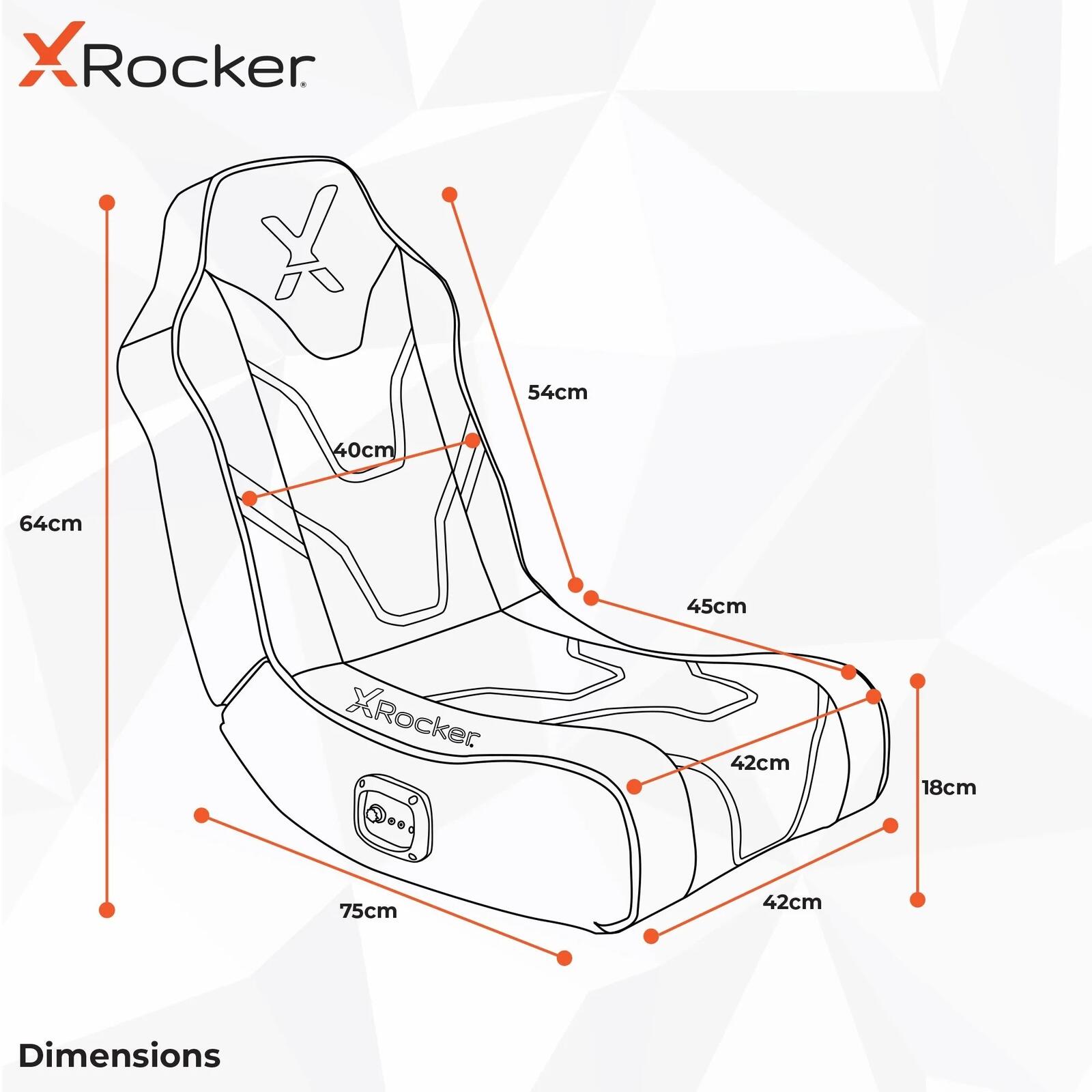 X Rocker Shadow 2.0 Floor Rocker Gaming-Bodensessel für Kinder & Jugendliche mit Audiosystem - schwarz/gold